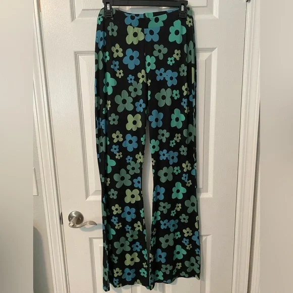 ASOS Kick Flare Floral Flower Pants Flares Leggings - Picture 5 of 10